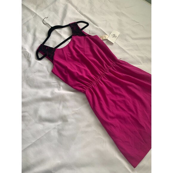 GUESS VTG Lace Dress Women's 4 Purple Fusia Y2K Party Cocktail Sleeveless NWT - Picture 4 of 10